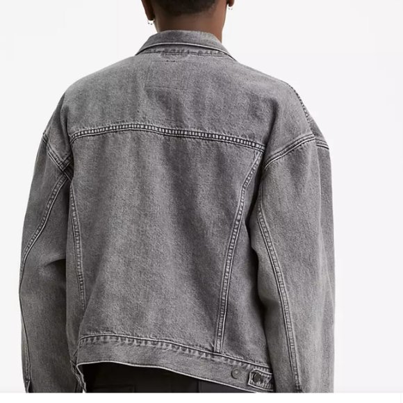 Levi’s Trucker Jean Jacket Grey Cottonized Hemp Size M NWT - Picture 3 of 7